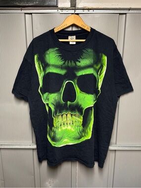 Vintage 1999 Liquid Blue "Glowing Skull & Spine" Shirt - 2XL - Double Sided